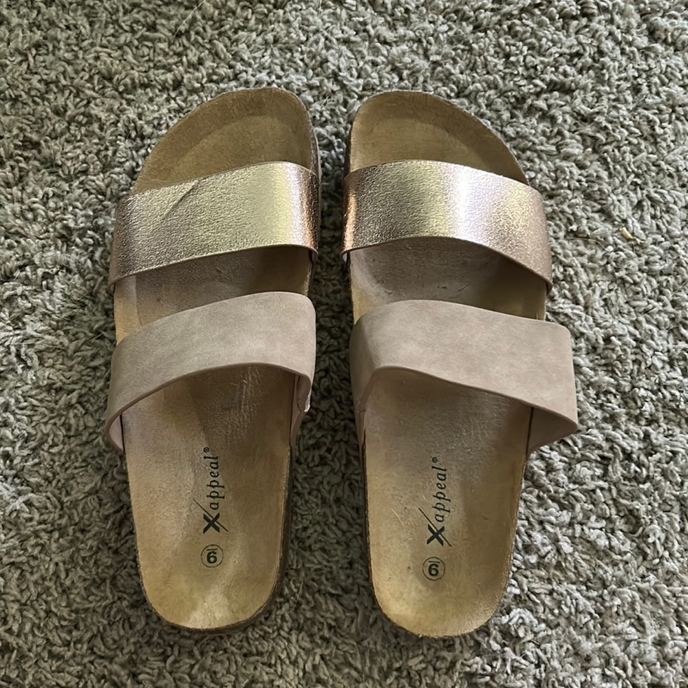 Rose Gold Slip-on Sandals
